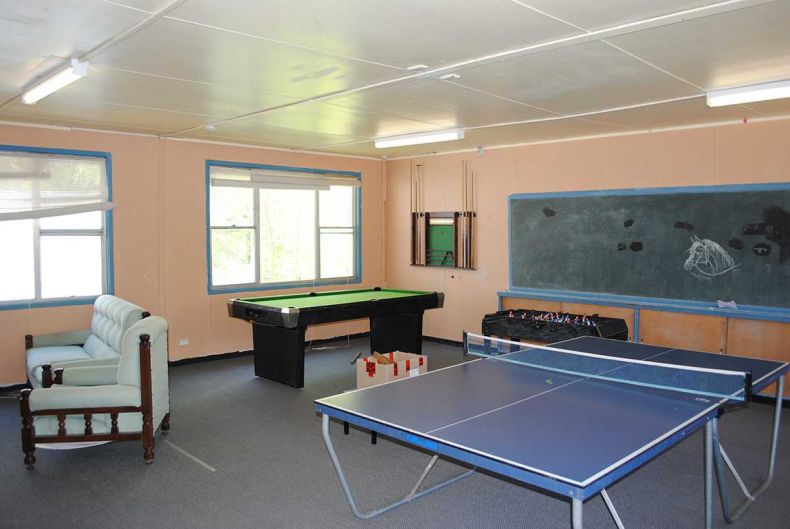 Large recreation room with plenty of games to keep the kids happy